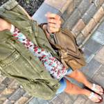 Chloe Marcie Satchel cargo vest and shorts