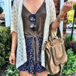 Knotted tank kimono and shorts outfit mrscasual instagram