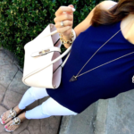 navy and white outfit mrscasual Tory Burch Miller 2