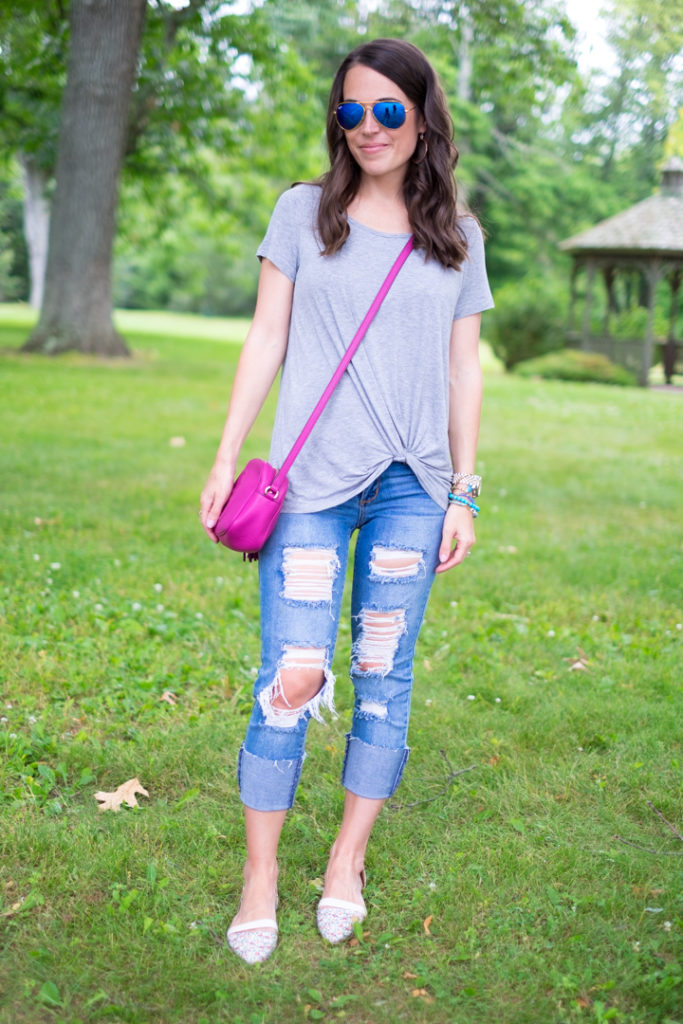 Summertime Casual Outfit in My Favorite Destroyed Jeans
