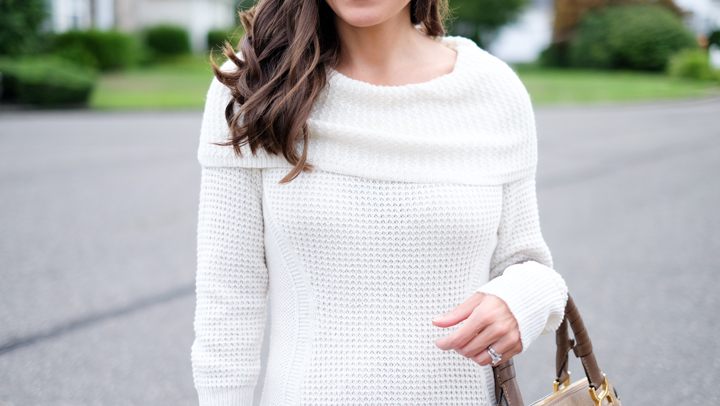 Cowlneck pullover sweater
