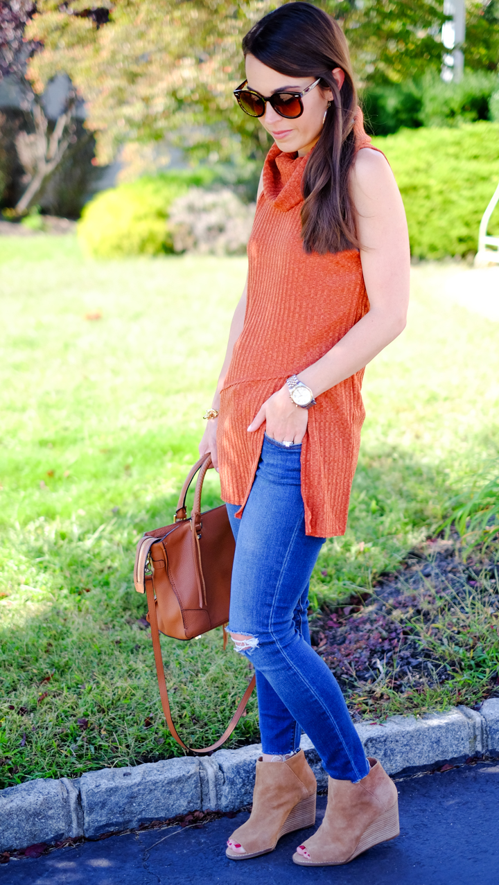 sleeveless cowl neck tunic