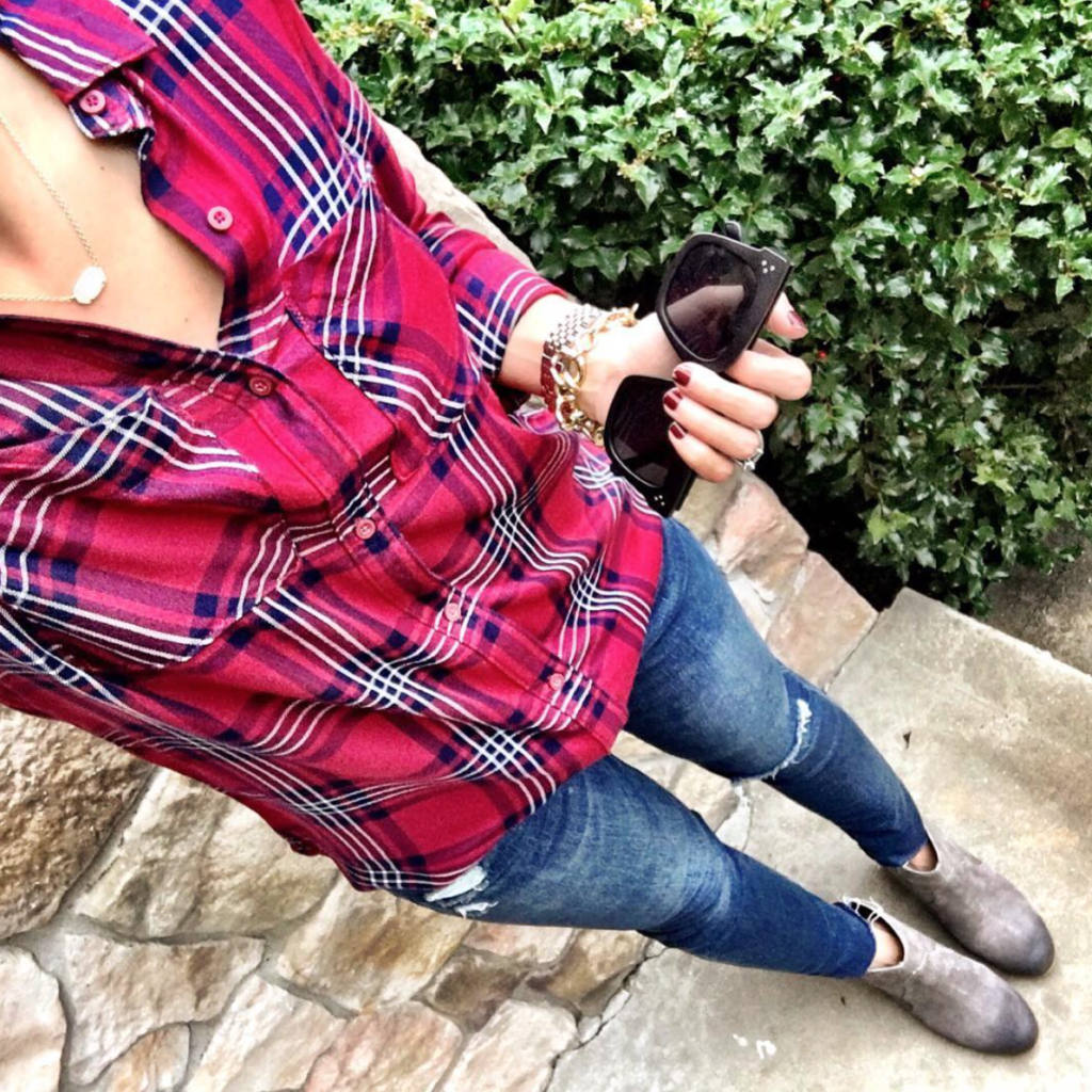 plaid tunic