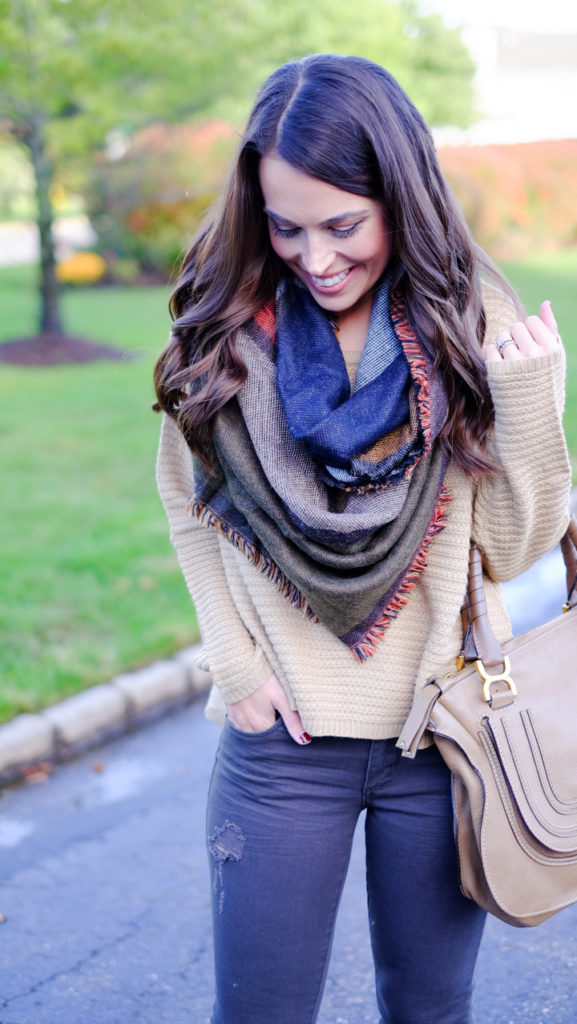 camel-sweater-and-scarf-outfit