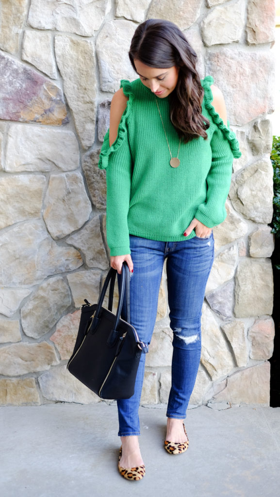 fall-outfit-idea-cold-shoulder-sweater