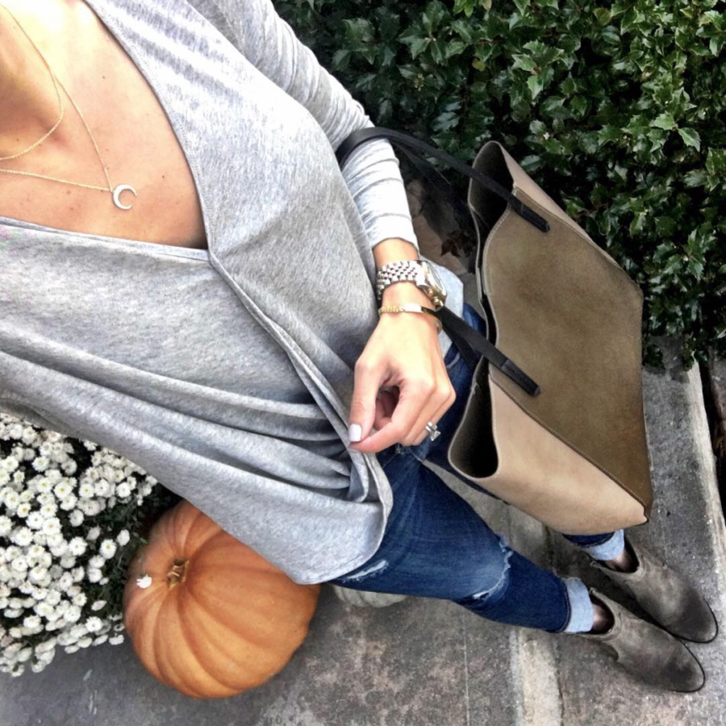 gray wrap front top