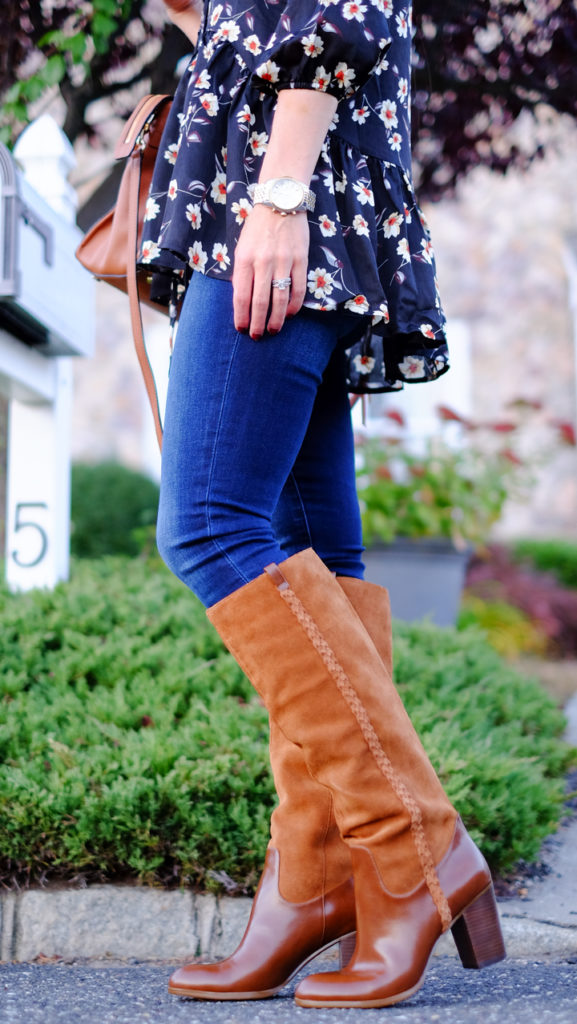 Floral Top & Knee Boots (On Sale) | MrsCasual
