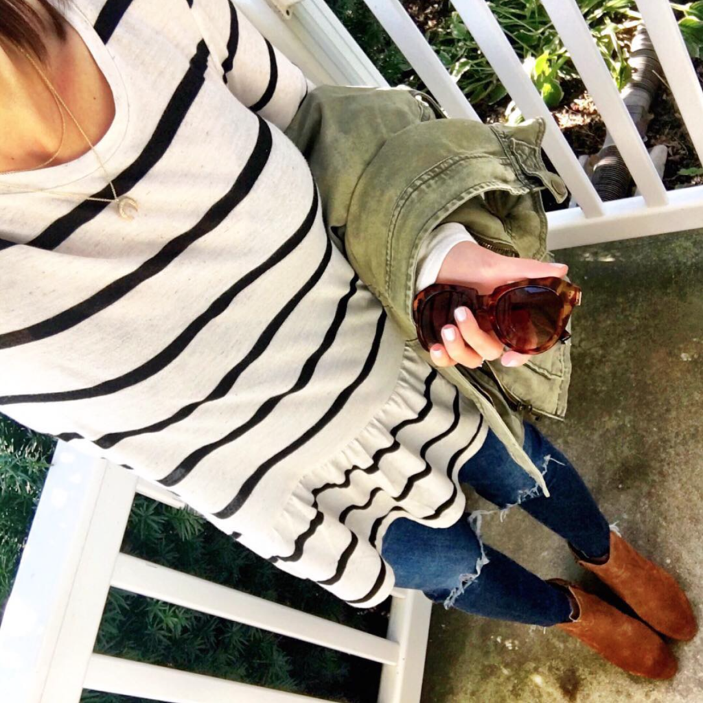 striped peplum