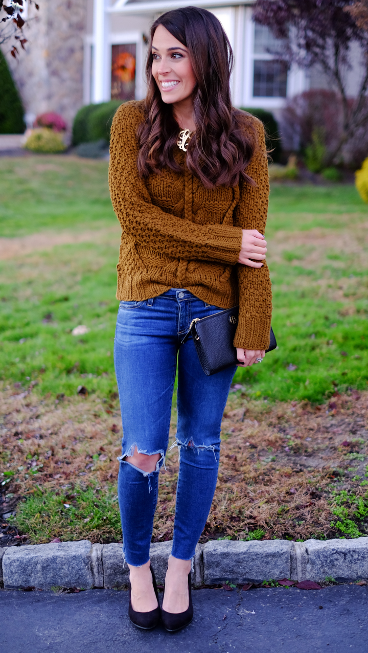 Bon\u2019a Parte Knitted Sweater brown casual look Fashion Sweaters Knitted Sweaters Bon’a Parte 