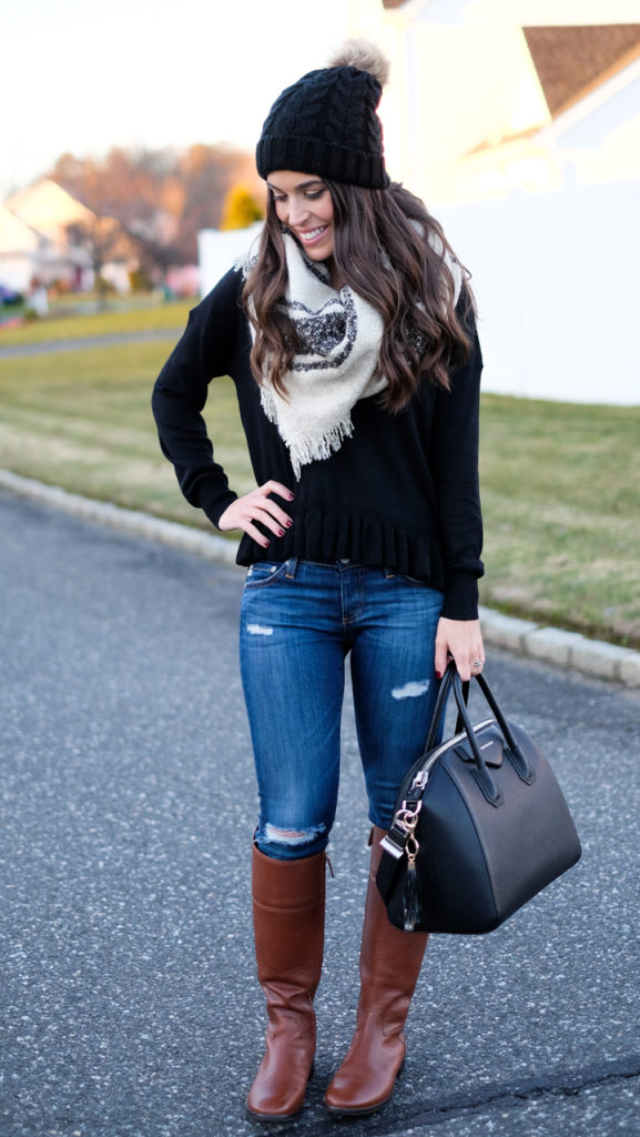 Peplum Sweater + $14 Scarf | MrsCasual