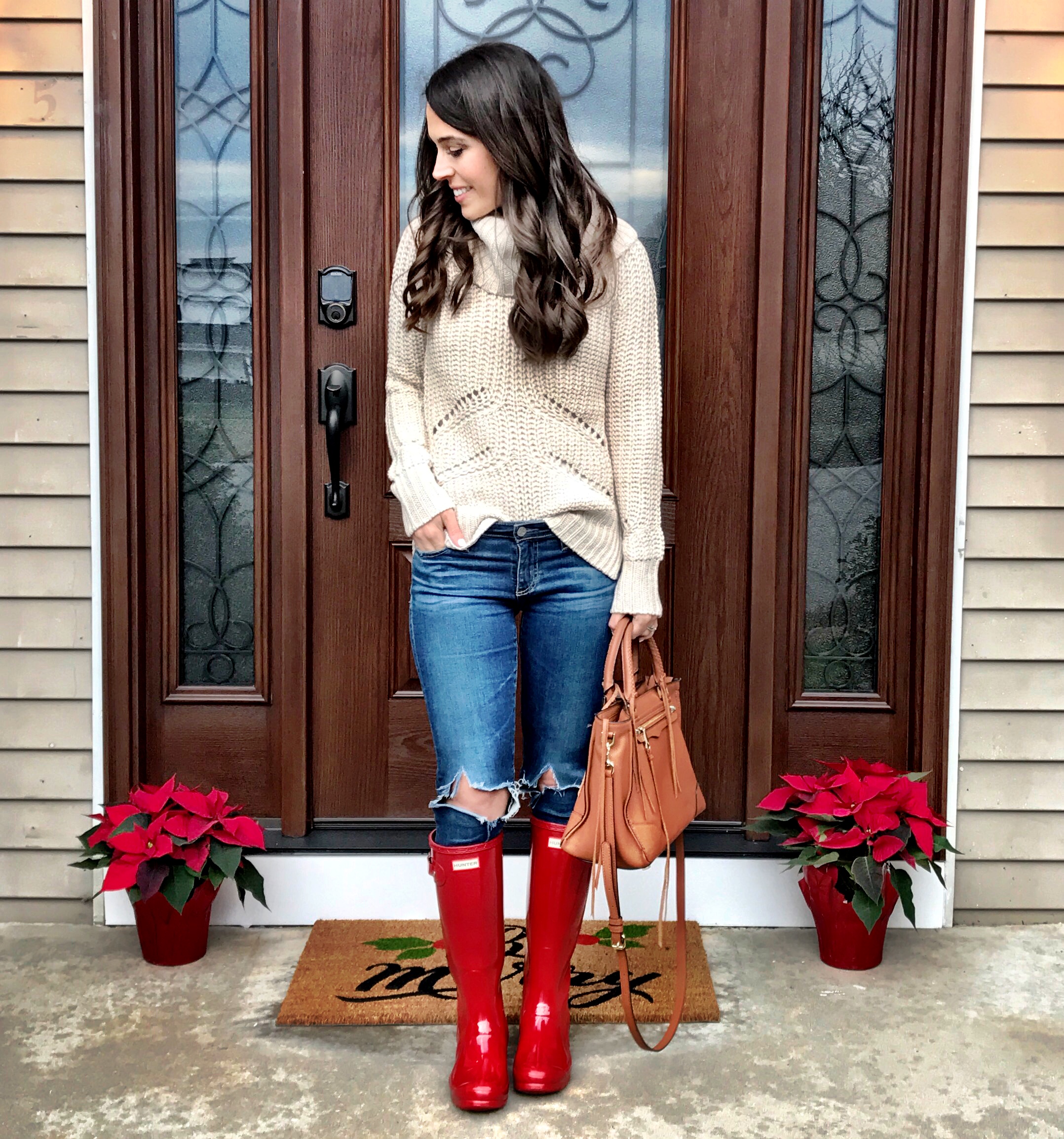 hunter boots red