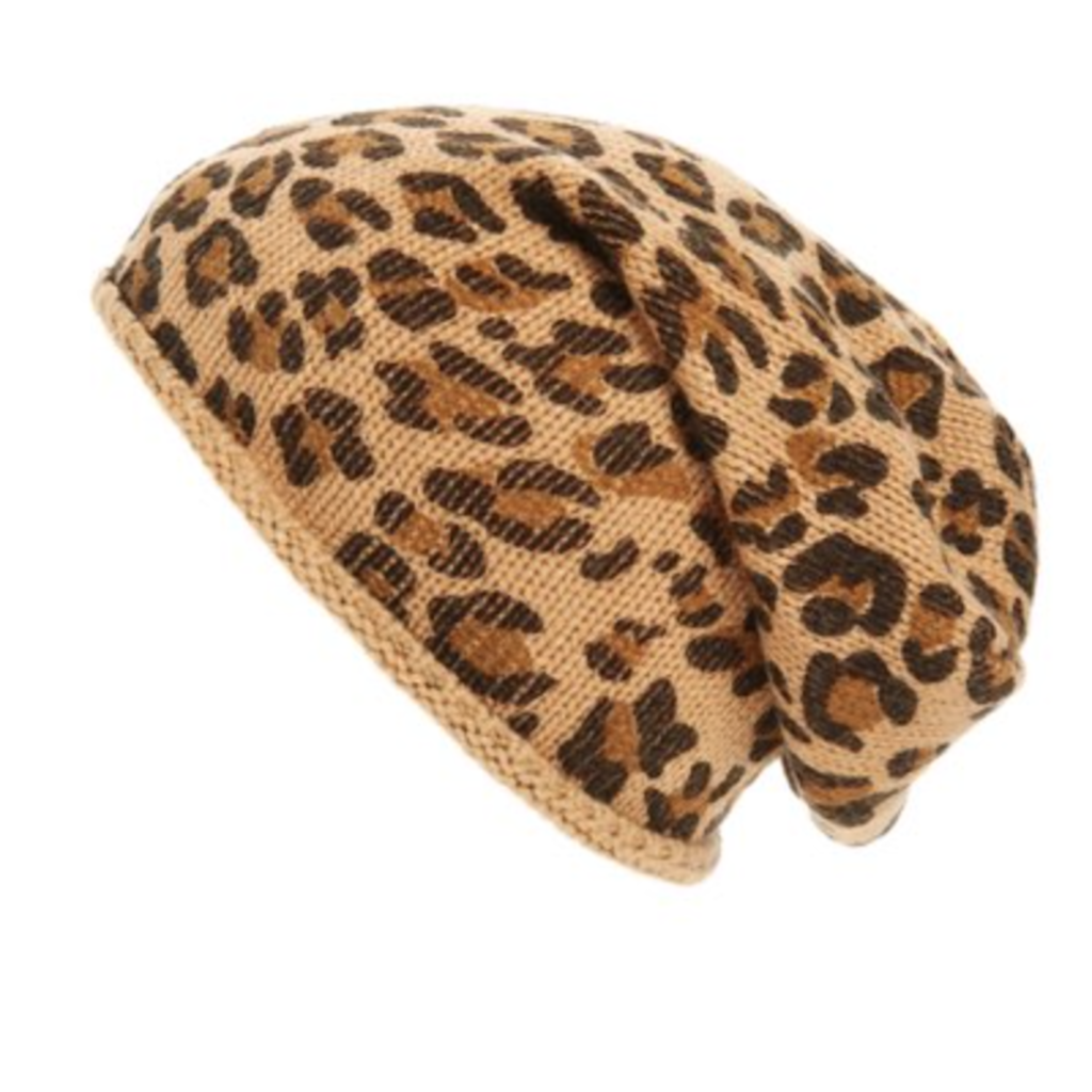 BP leopard print beanie