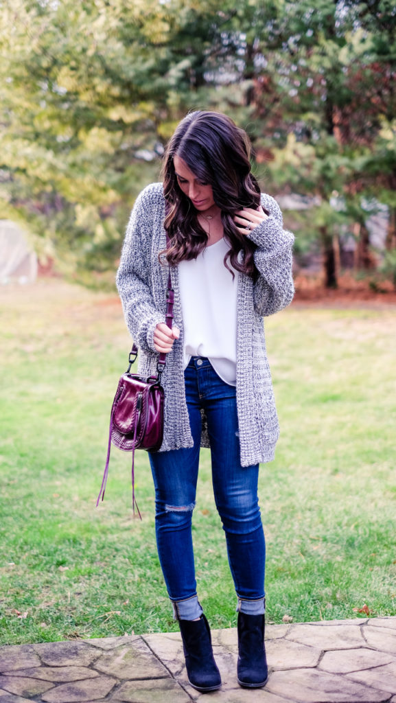 black and white cardigan outfit