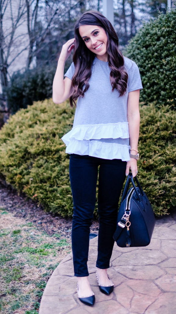 Black and gray tee outfit