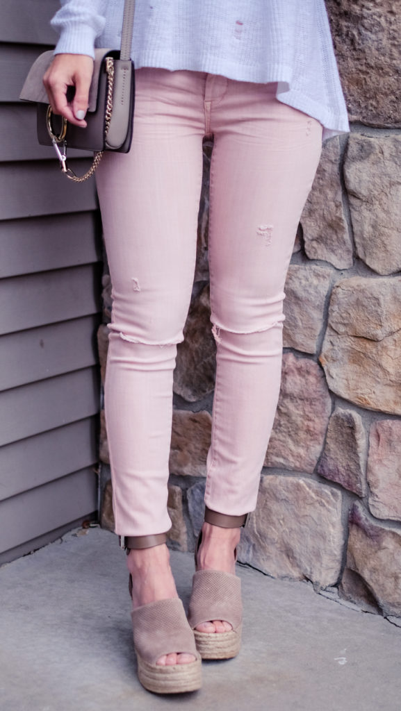 Blank denim blush pink jeans
