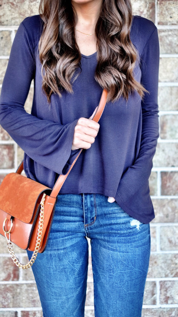 Navy and Cognac outfit idea