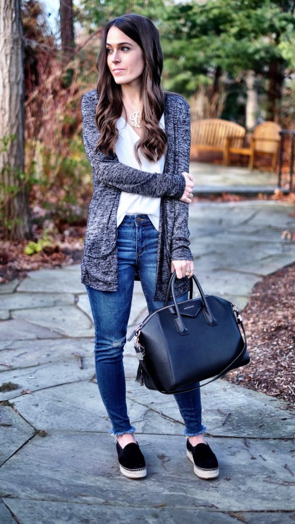 black cardigan outfit