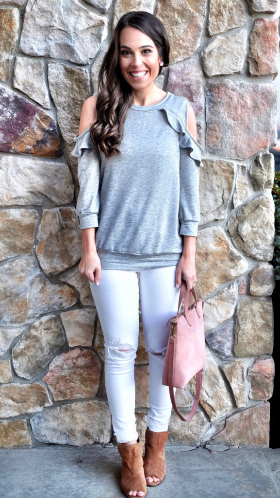 gray and white outfit