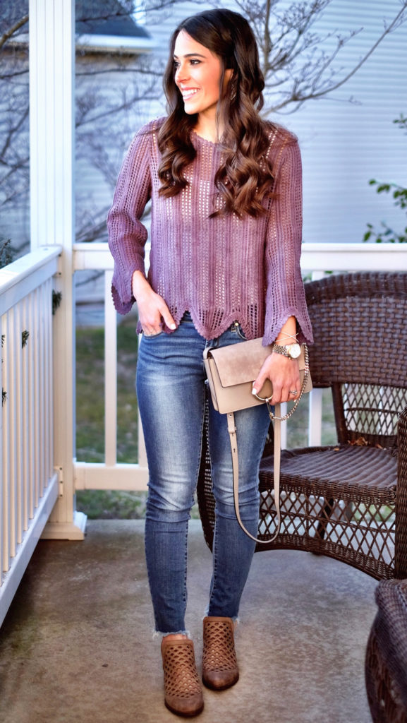 purple lace sweater