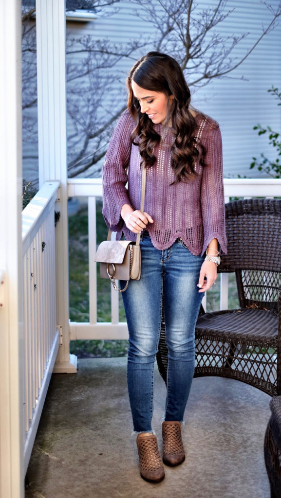 scallop lace top