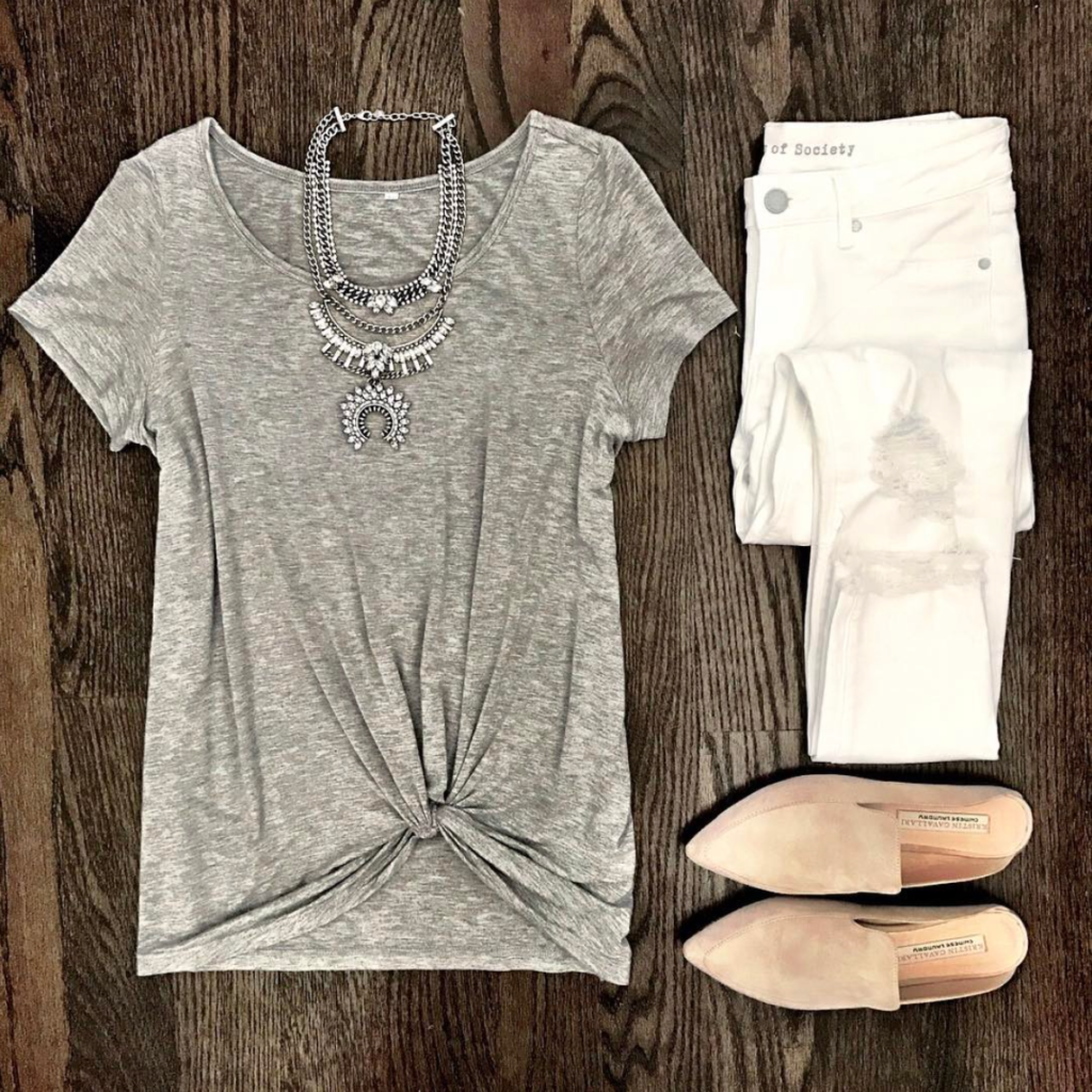 Gray and White outfit
