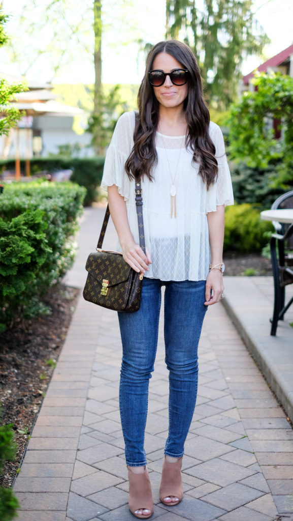 Lace peplum top