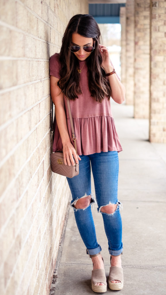 Peplum shirt outfit