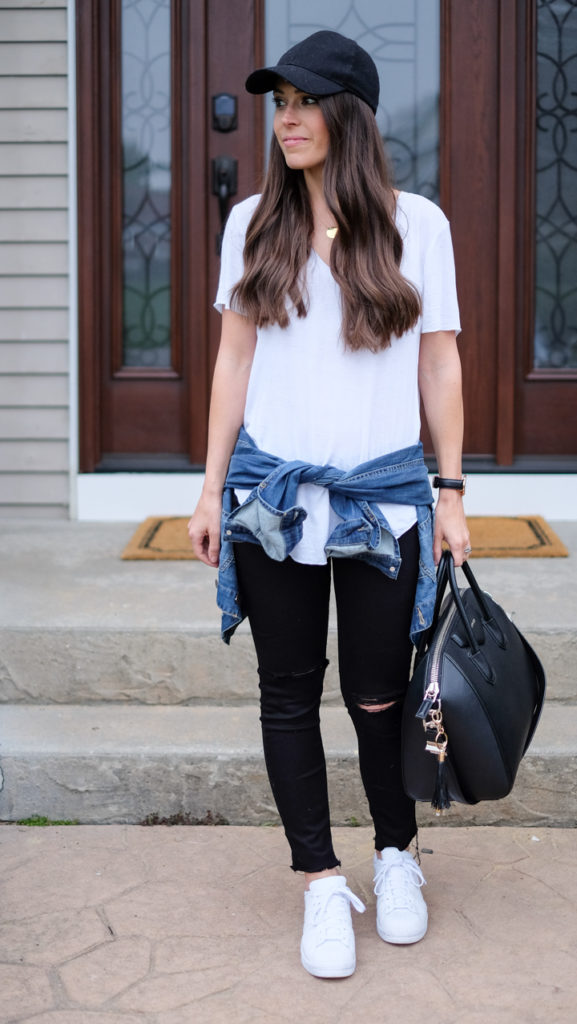 black baseball hat outfit