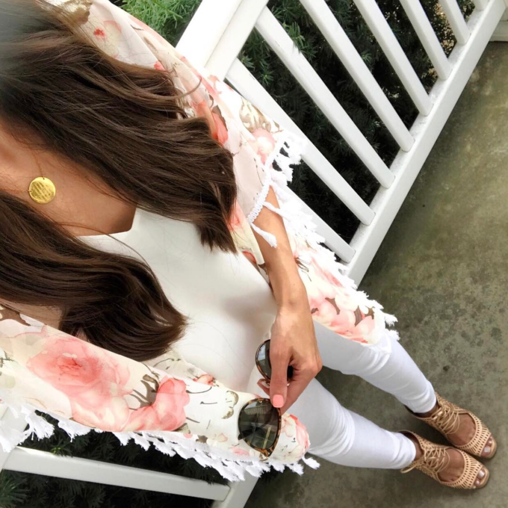 floral kimono outfit