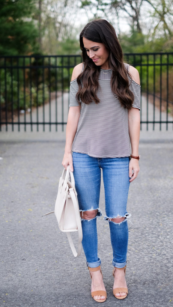 striped shirt casual outfit