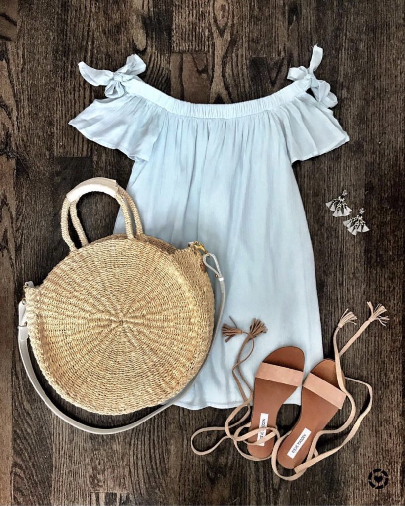 Summer off the shoulder daytime dress