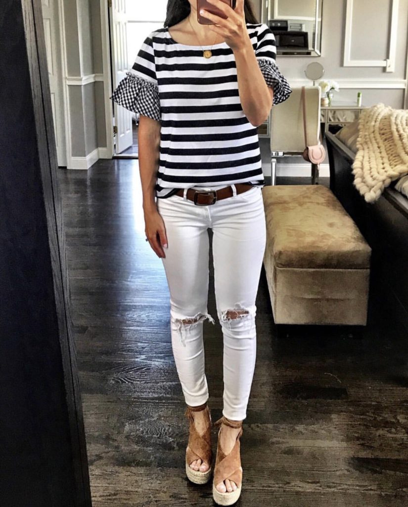 gingham and stripes tee