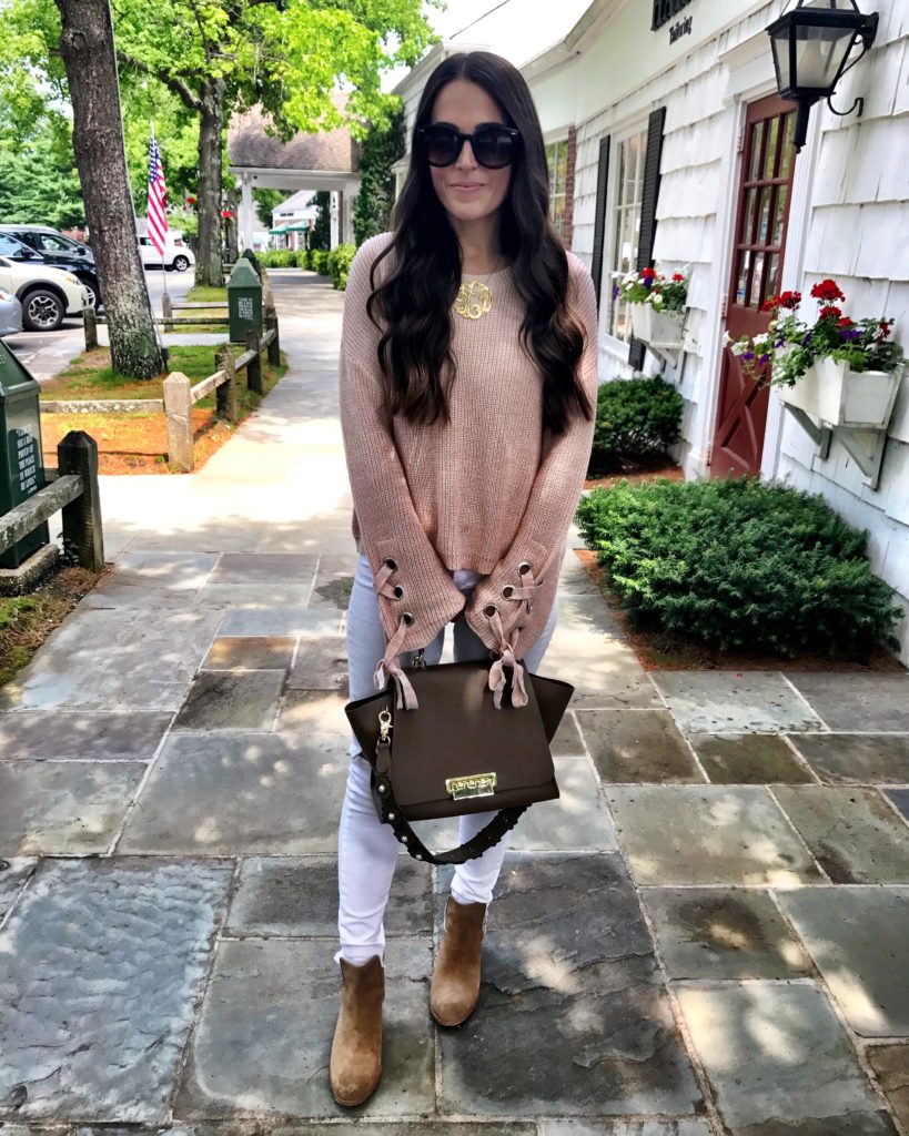 white jeans and booties outfit