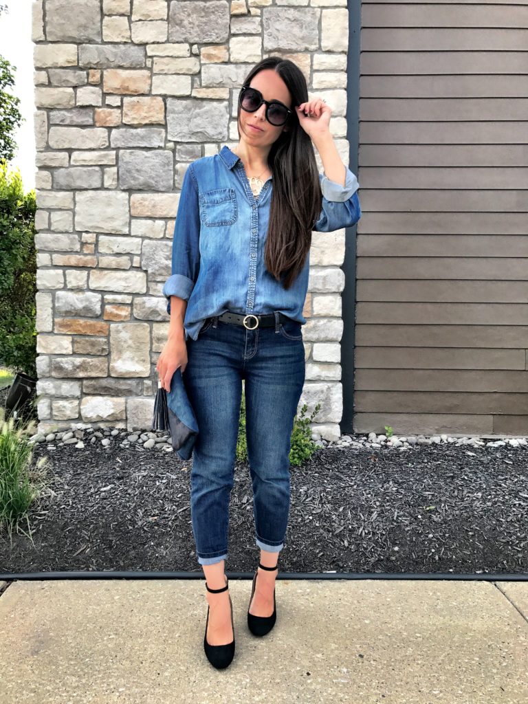 Chambray and denim outfit