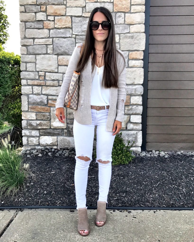 neutral cardigan outfit
