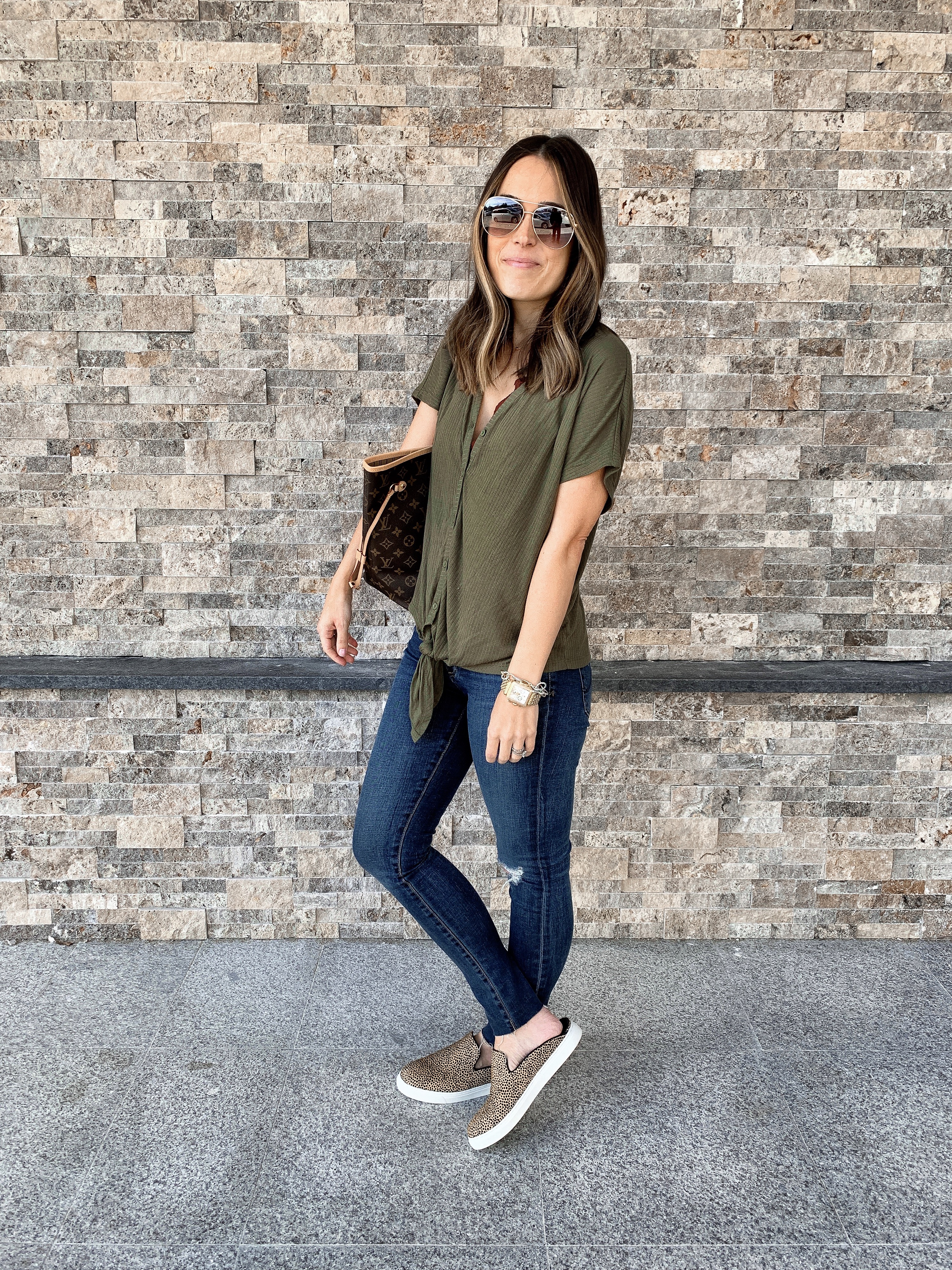 leopard slip on sneakers outfit