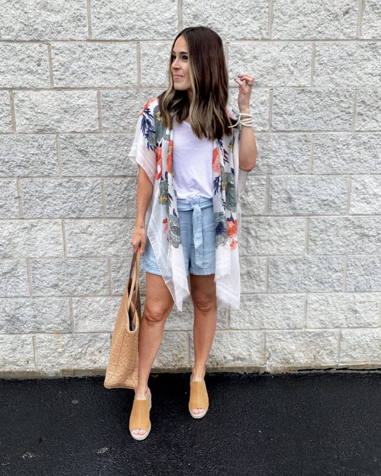 Kimono + Shorts Outfit | MrsCasual