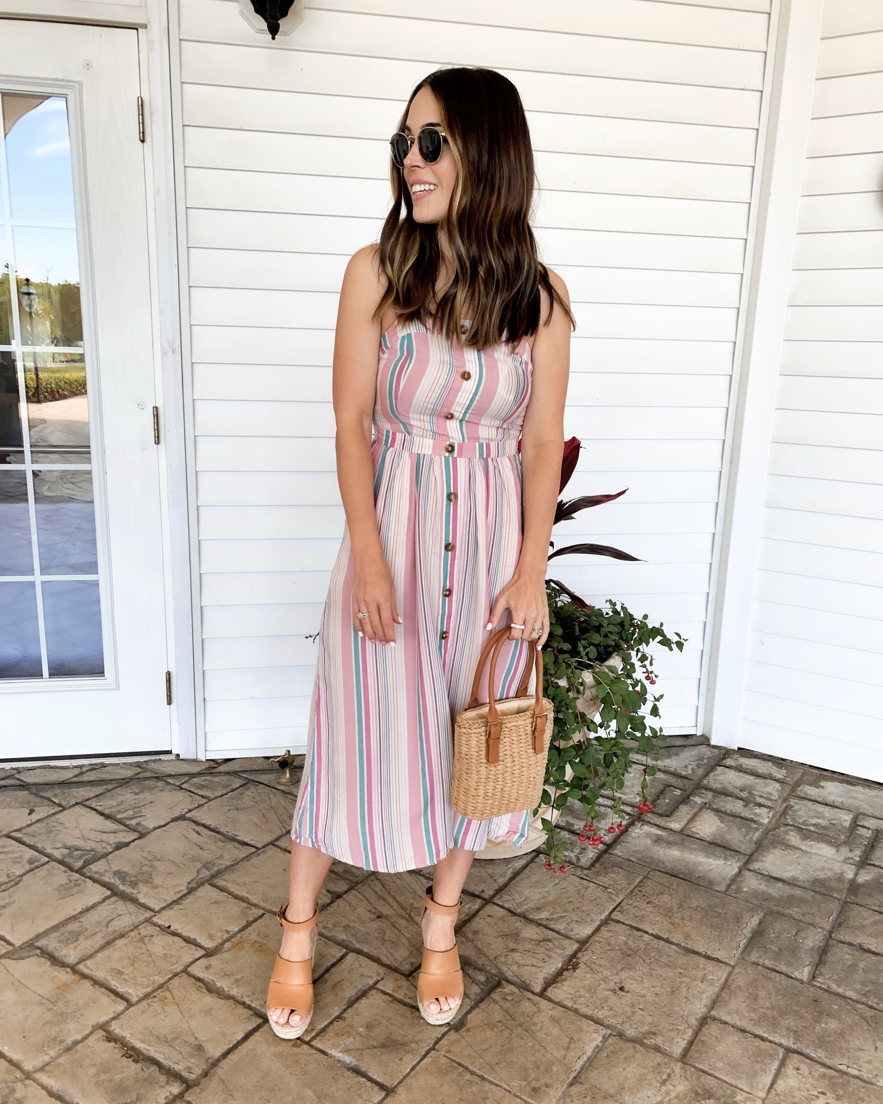 midi dress with wedges