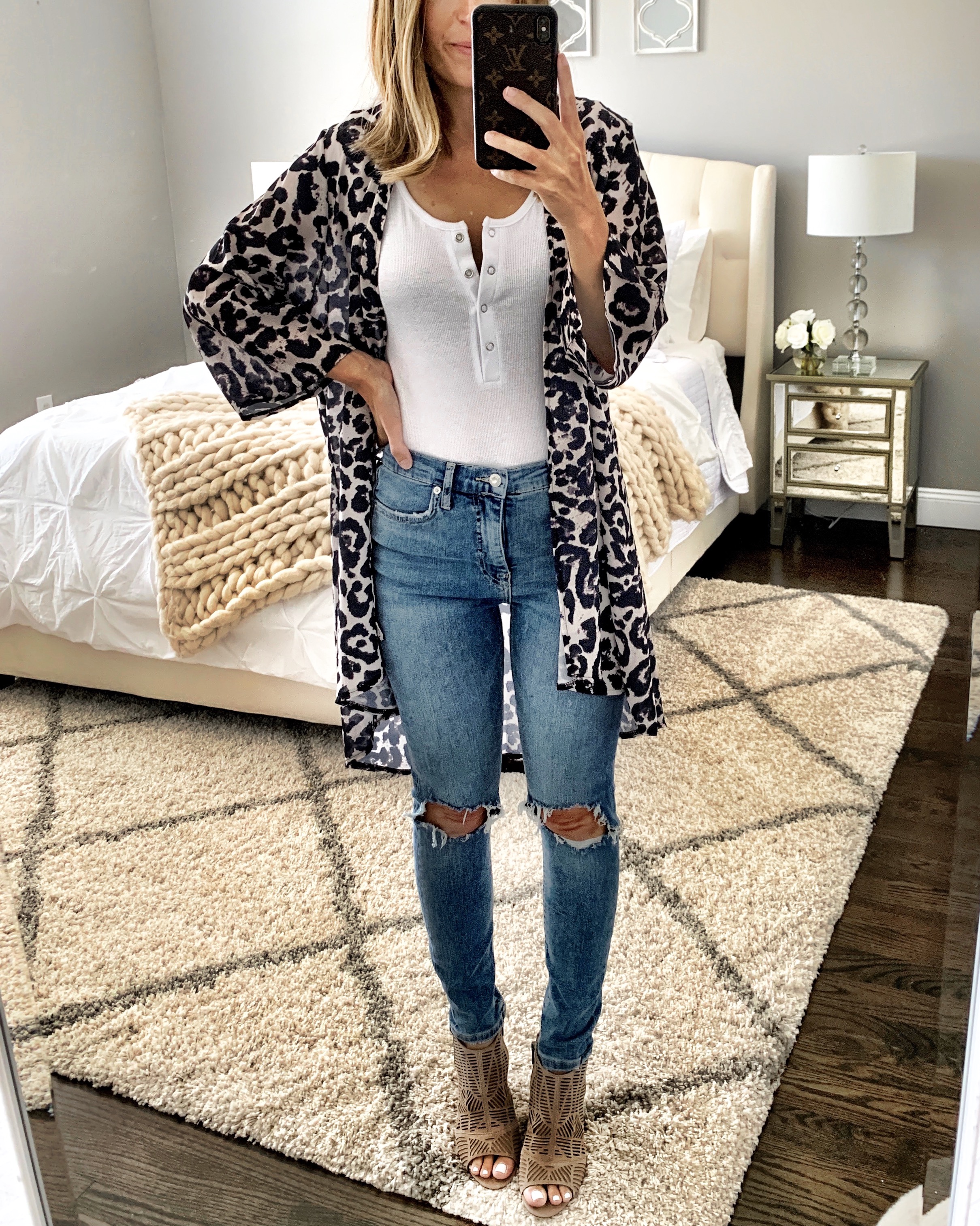 leopard kimono outfit