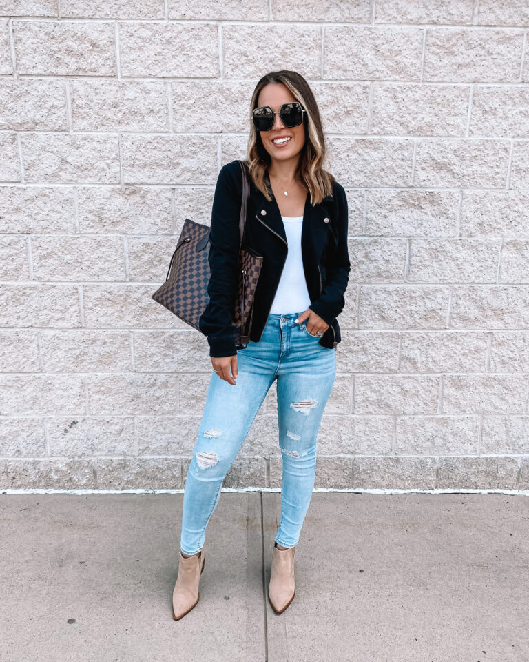 $21 Moto Jacket + The Walmart Jeans you NEED | MrsCasual